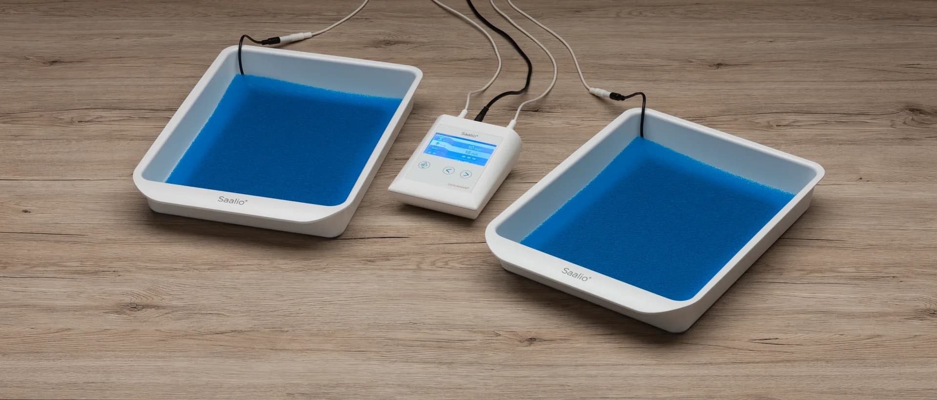 SudorCure Saalio iontophoresis treatment device with two treatment trays